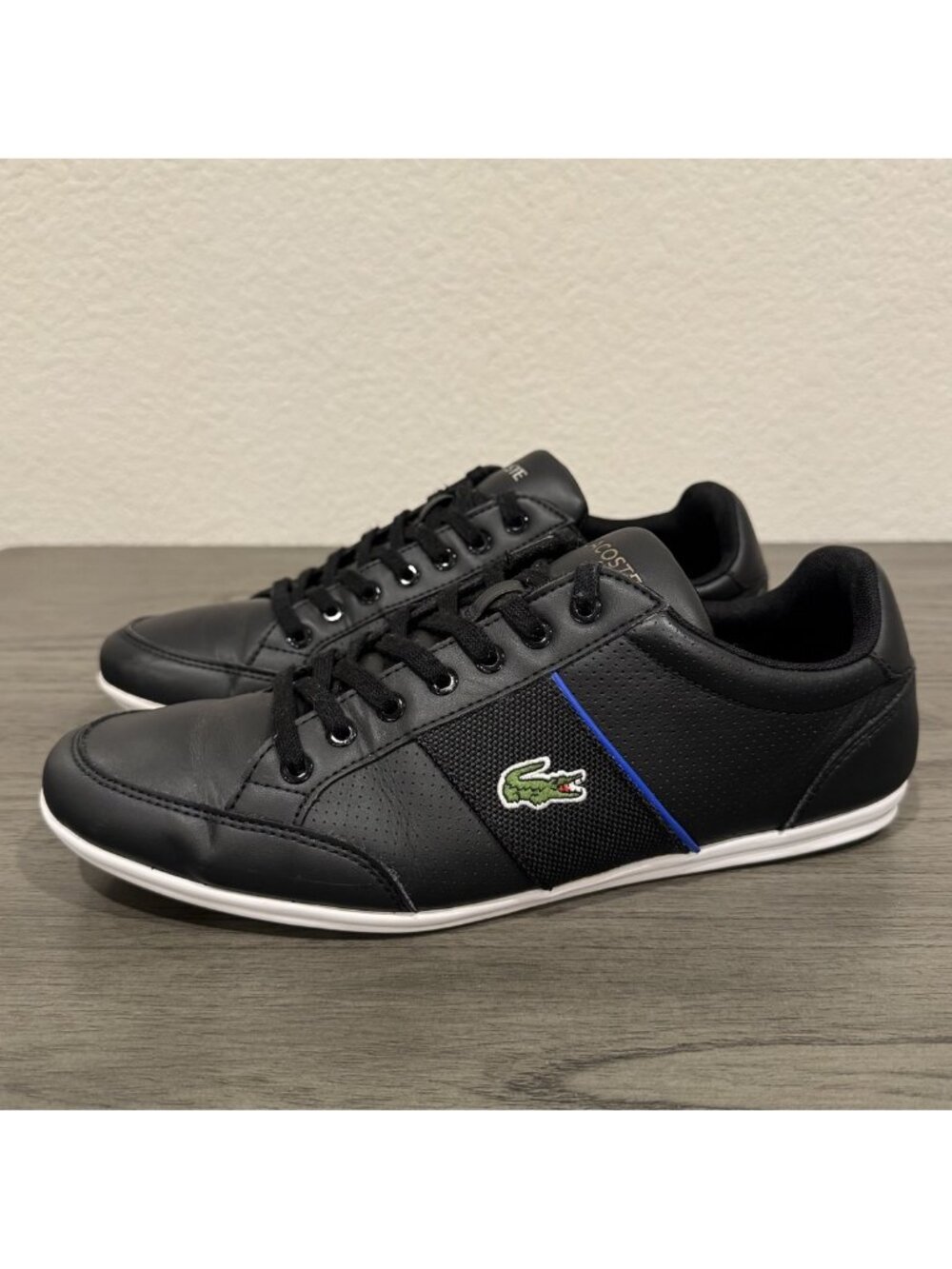 Lacoste Nivolor Sneakers Mens US 9 Black Leather Mesh 741CMA0058011